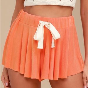 free people flowy orange shorts